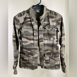 Vintage 90s Delia's Utility Camo button up top